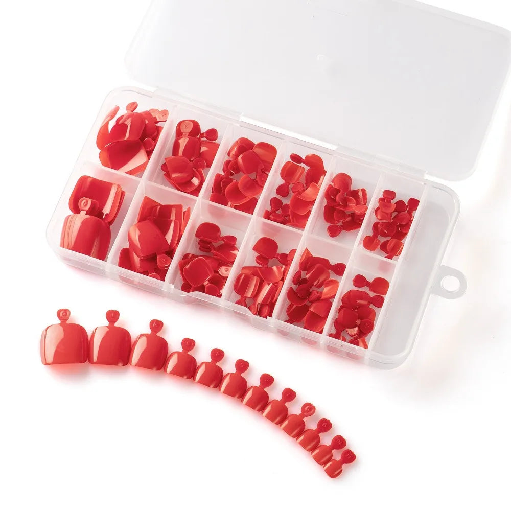 120pcs Press On Toenails – Fake Toe Nail Tips, 12 Sizes
