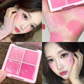 DIKALU 4-Color Cream Blush Palette – Pink Peach Natural Glow Cream Blush Palette PRIMED 02