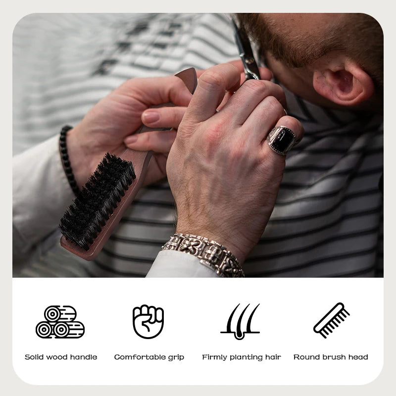 Wooden Beard Cleaning Brush – Salon & Barbershop Hair Sweep