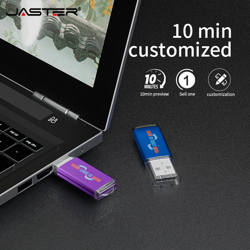 10-Pack Custom Logo Metal USB 2.0 Flash Drives 4GB–64GB USB Flash Drive PRIMED