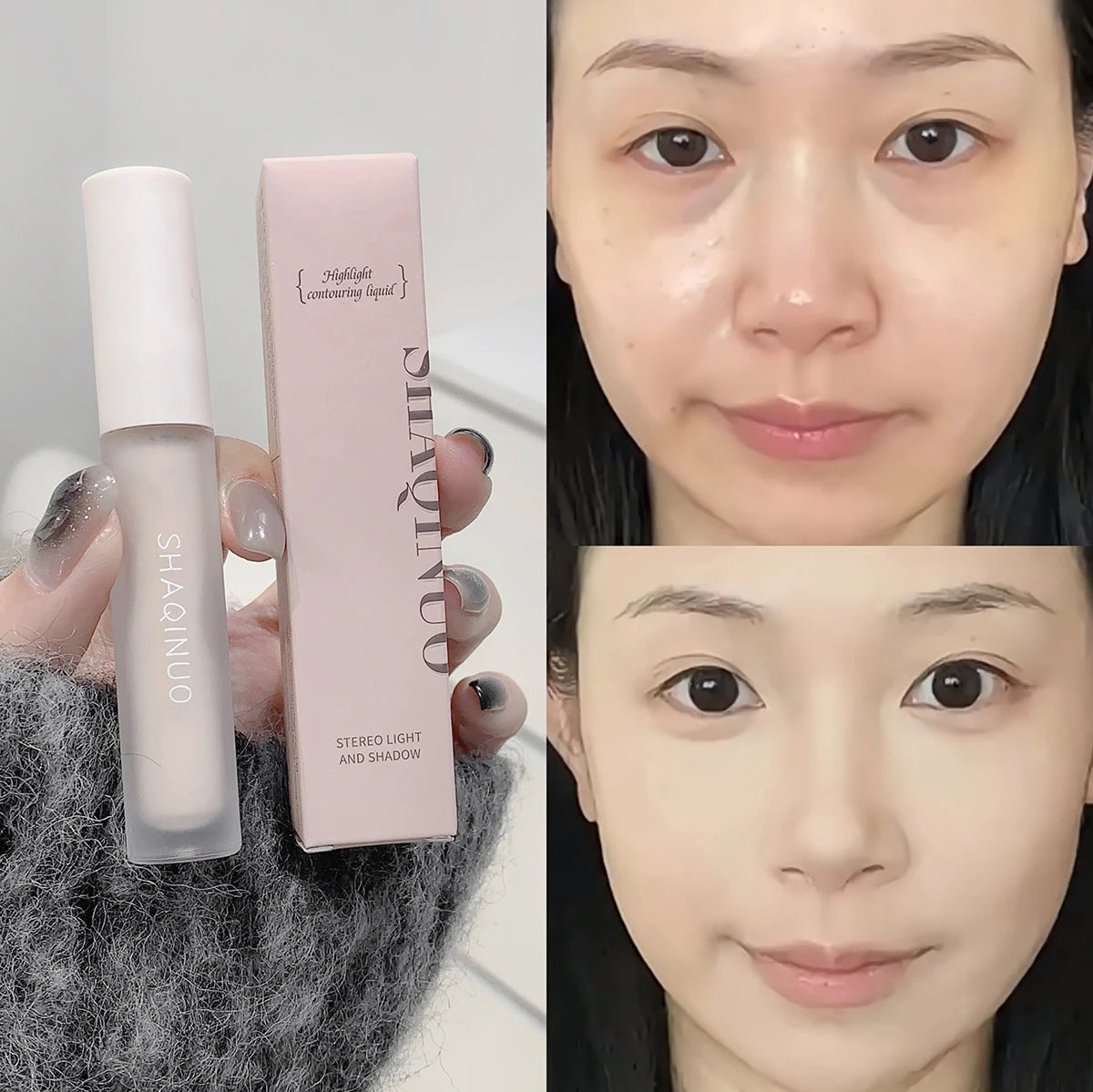 SHAQINUO 3D Liquid Contour Stick – Highlighter & Bronzer