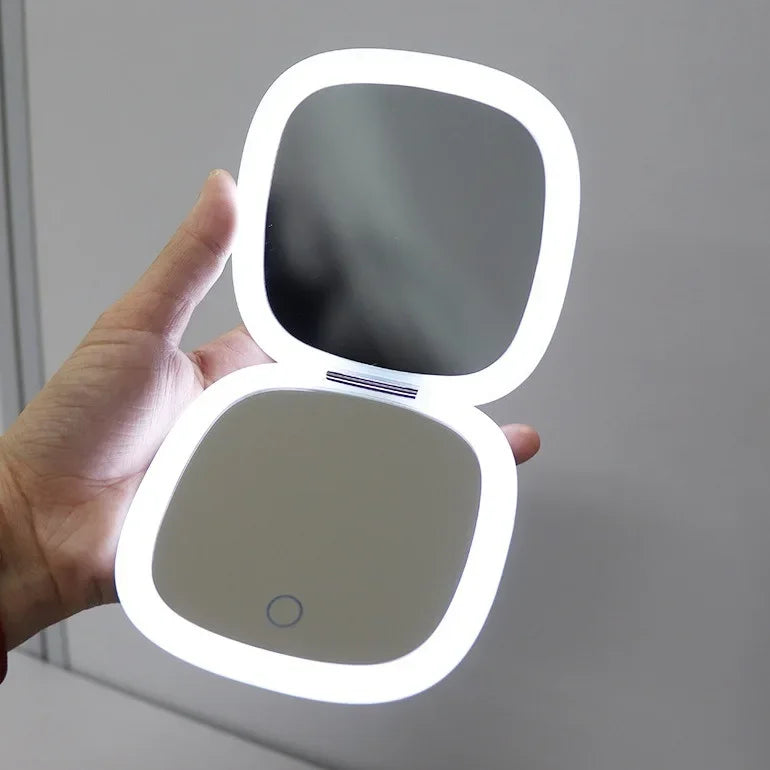 USB Rechargeable LED Makeup Mirror with 10X Magnification
