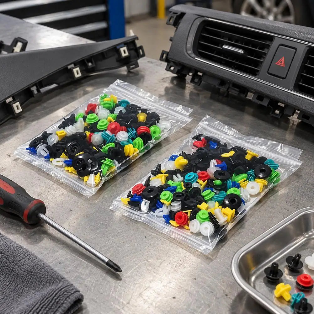 Universal Car Bumper Clips & Push Rivets Assortment – 100/200/500