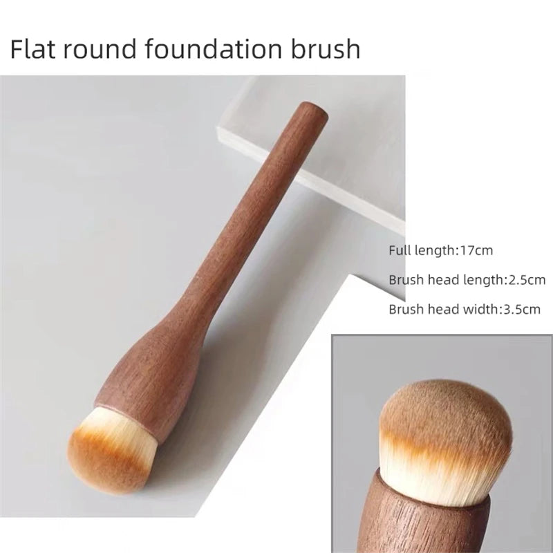 Walnut Wood Handle Makeup Brush – Powder, Blush & Contour