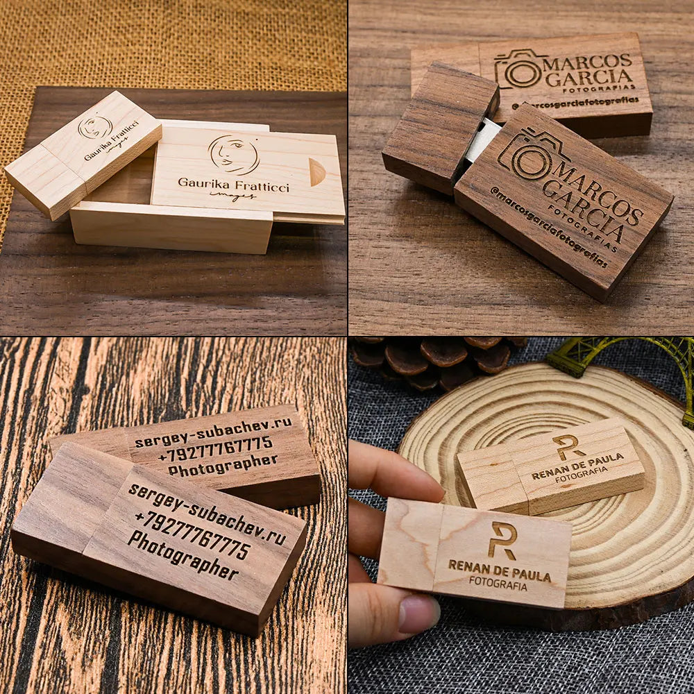 30-Pack Custom Logo Wooden USB 3.0 Flash Drive 16GB 32GB Gift Wooden USB Flash Drive PRIMED