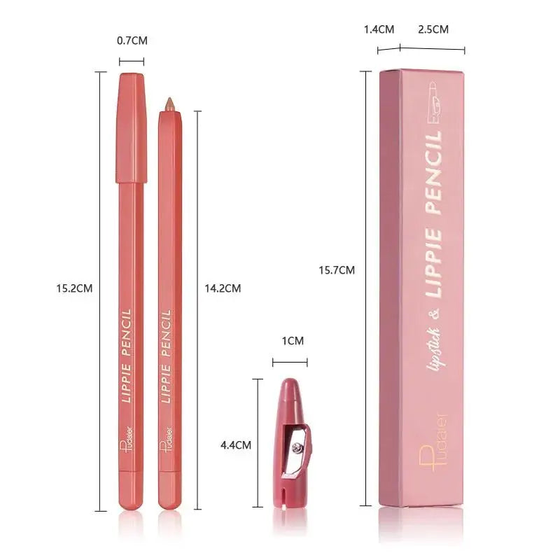 Eldridge 12-Color Matte Lip Liner – Waterproof Long Lasting Lip Liner Pencil PRIMED