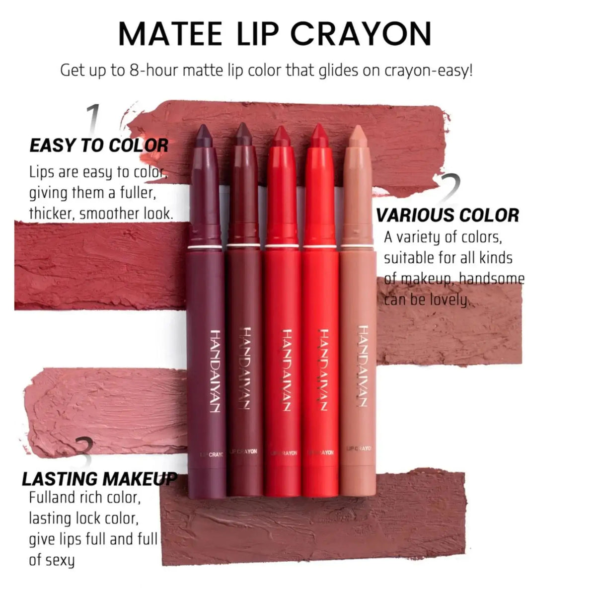 Handaiyan Velvet Matte Lip Liner Pencil – Waterproof Long-Lasting Lip Liner Pencil PRIMED