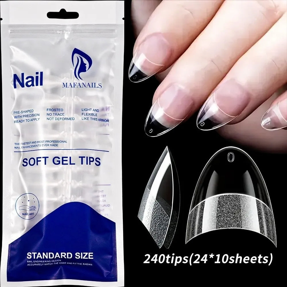 Half Matte Press On Nails Extra Short False Tips 120/240pcs
