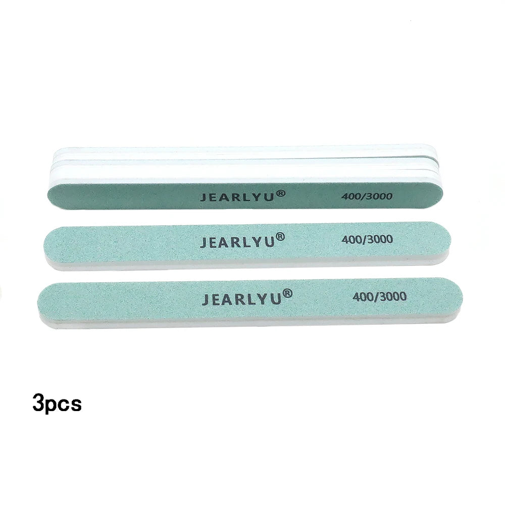 JEARLYU Nail Buffer File 400/3000 Grit – Manicure & Pedicure Set Nail Buffer File PRIMED 3pcs