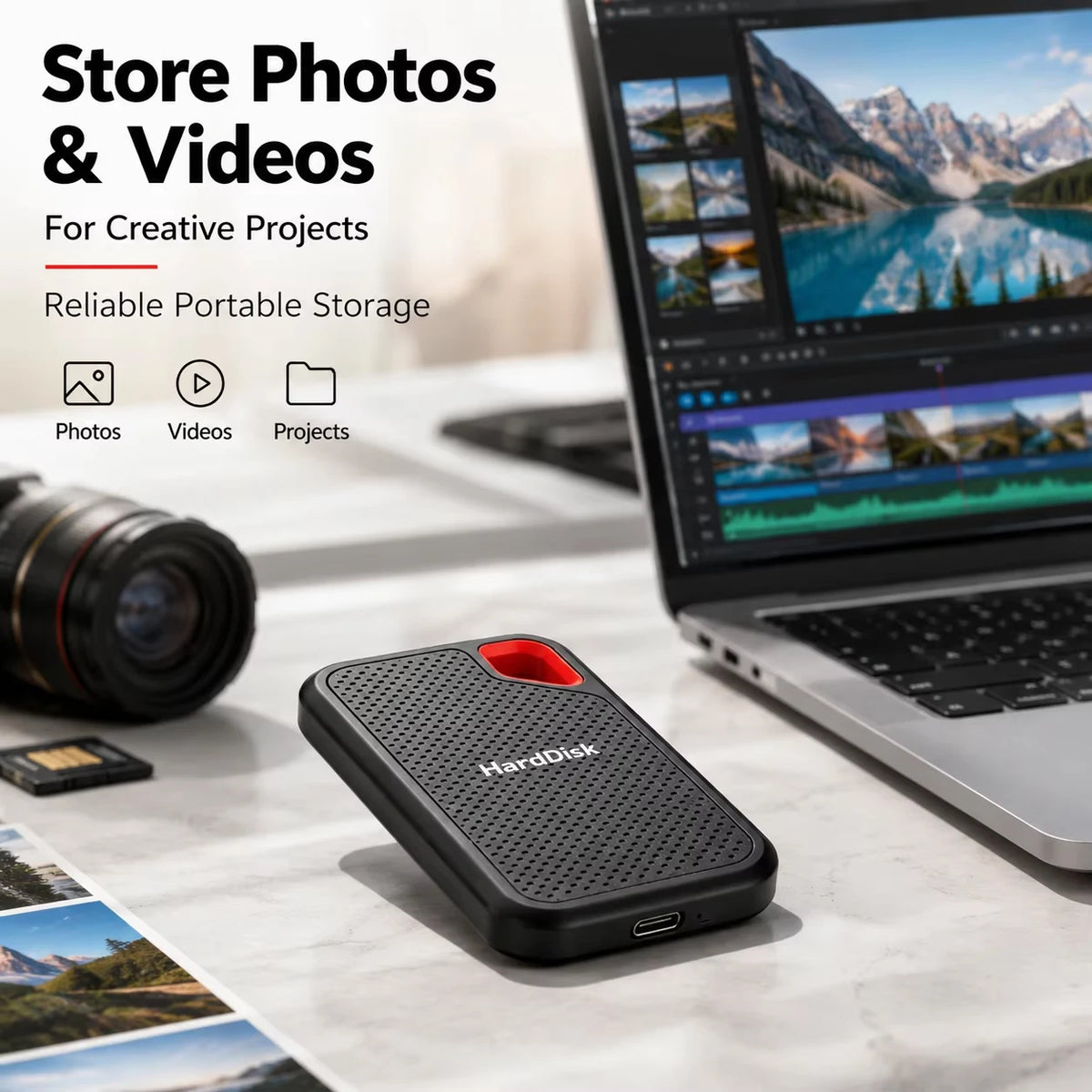 2TB Portable SSD USB-C External Solid State Drive for Laptop & Mac External SSD Drive PRIMED