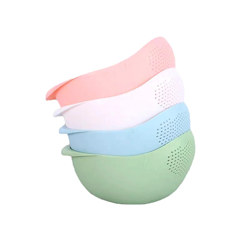 Plastic Rice Sieve Colander & Kitchen Drain Basket w/ Handles Kitchen Colander Strainer PRIMED