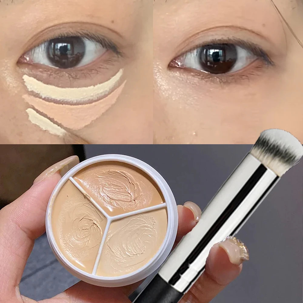 3-Color Concealer Contour Cream – Full Coverage, Oil Control Concealer Palette PRIMED
