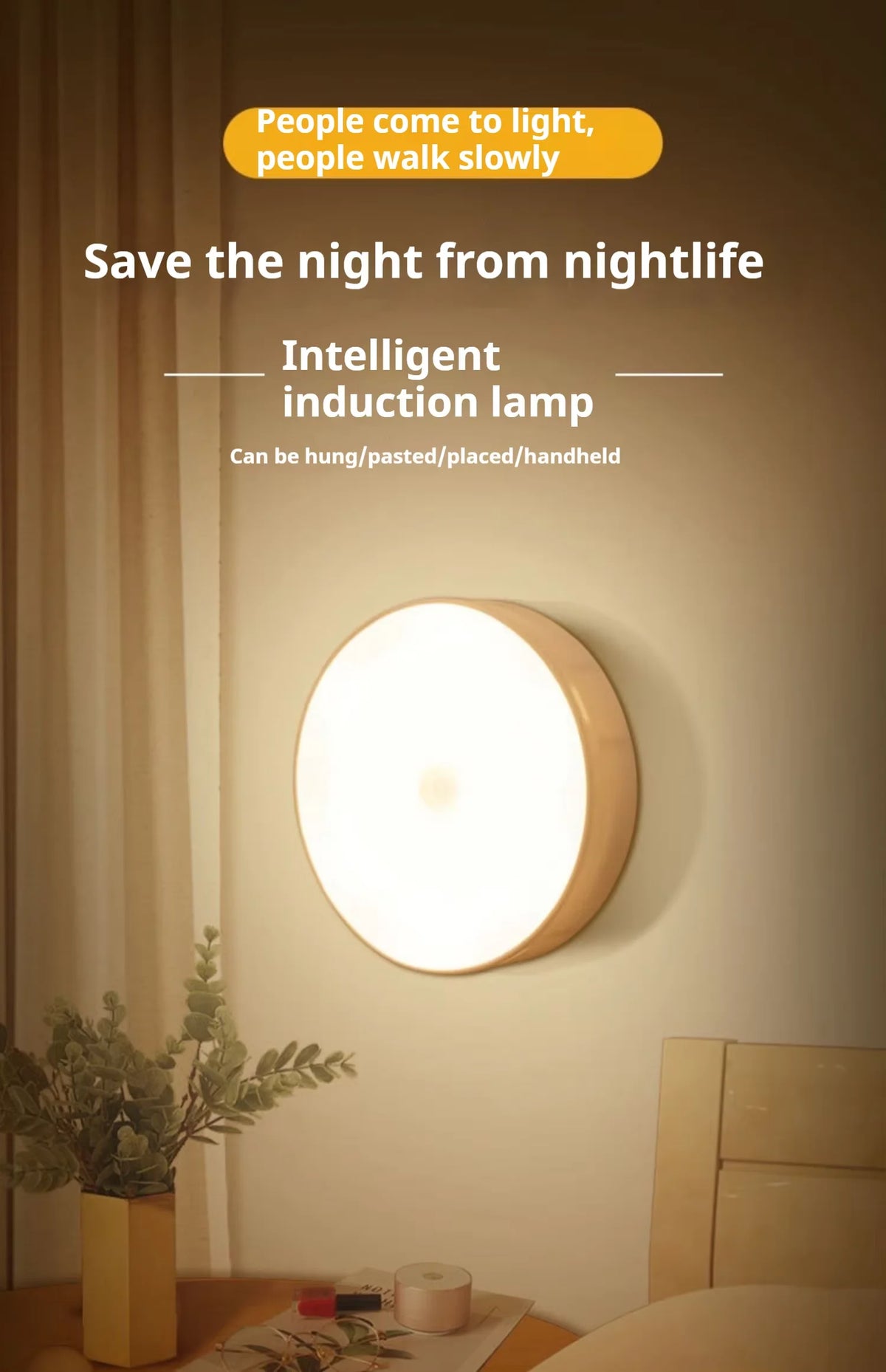 Wireless Motion Sensor LED Night Light for Stairs & Closet