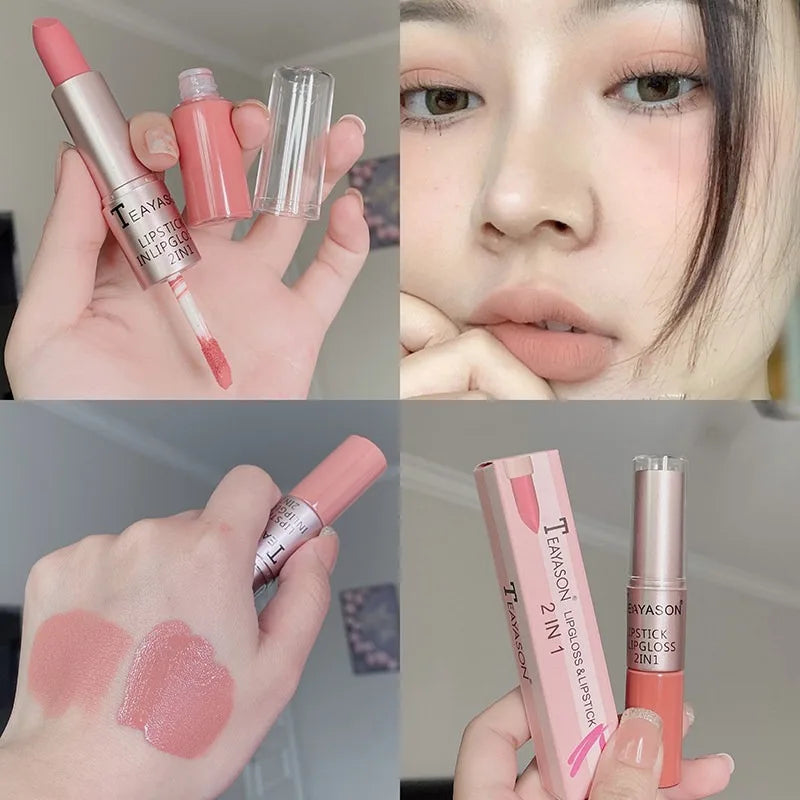 2-in-1 Dual Tip Velvet Matte Lipstick & Lip Liner