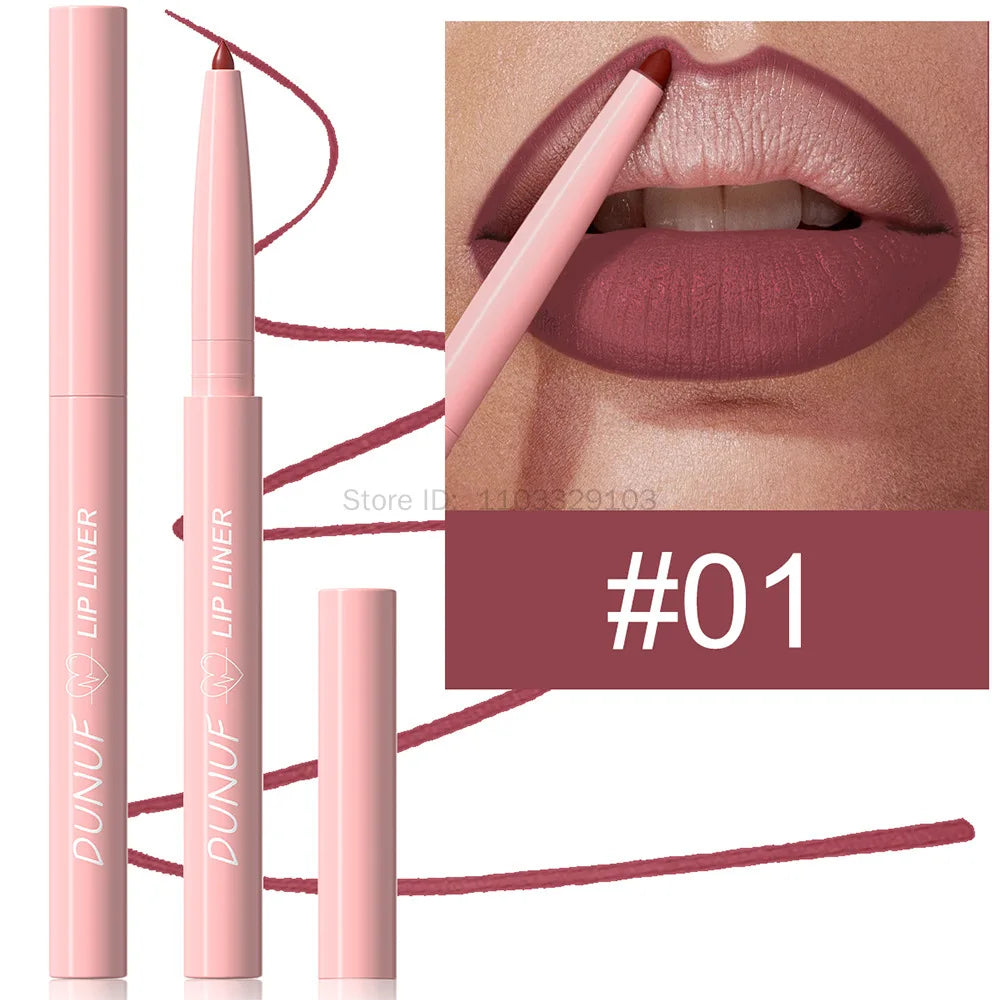 Waterproof Matte Lip Liner Pencil – 12 Colors Long-Lasting