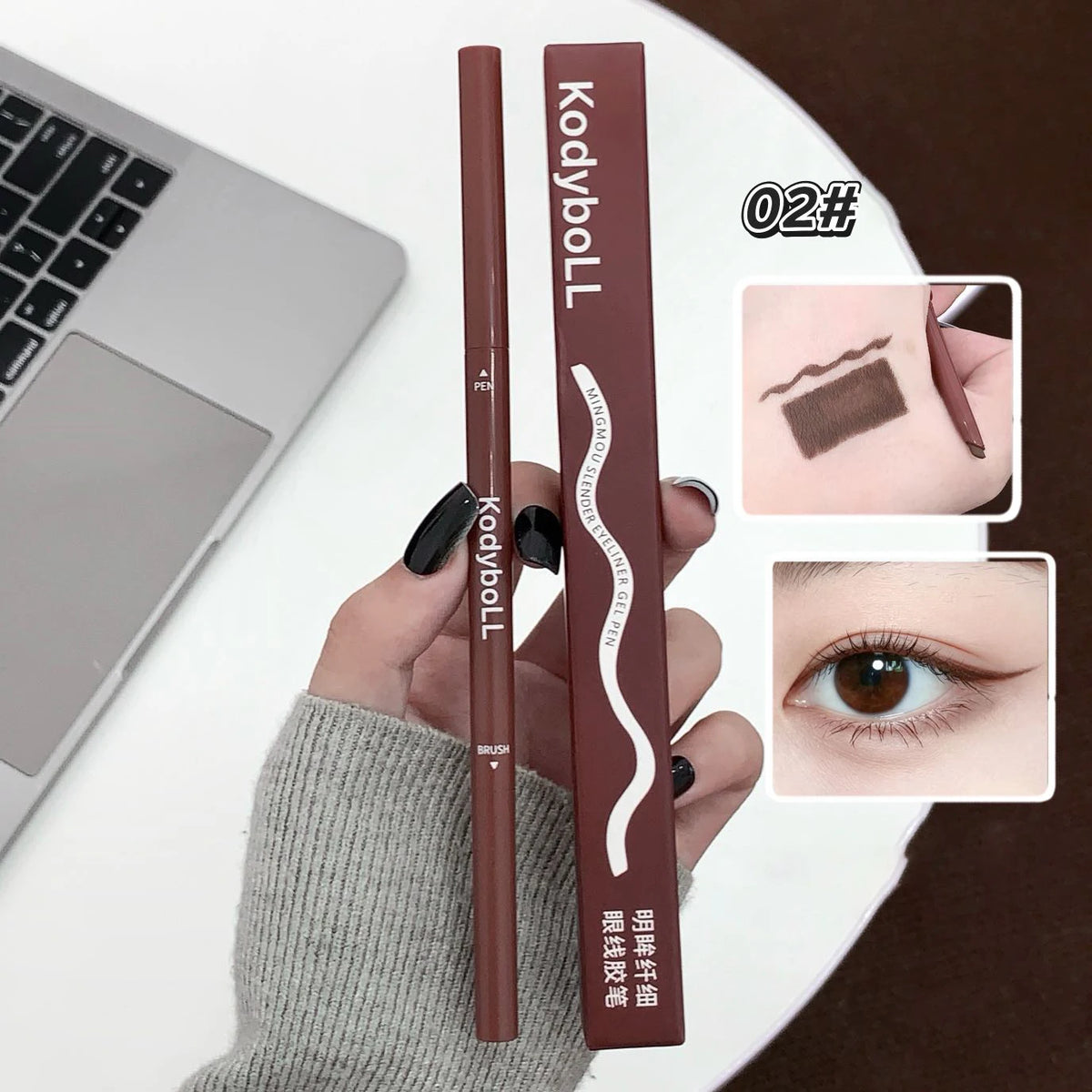 Waterproof Gel Eyeliner Pencil – Black, Pink & Brown