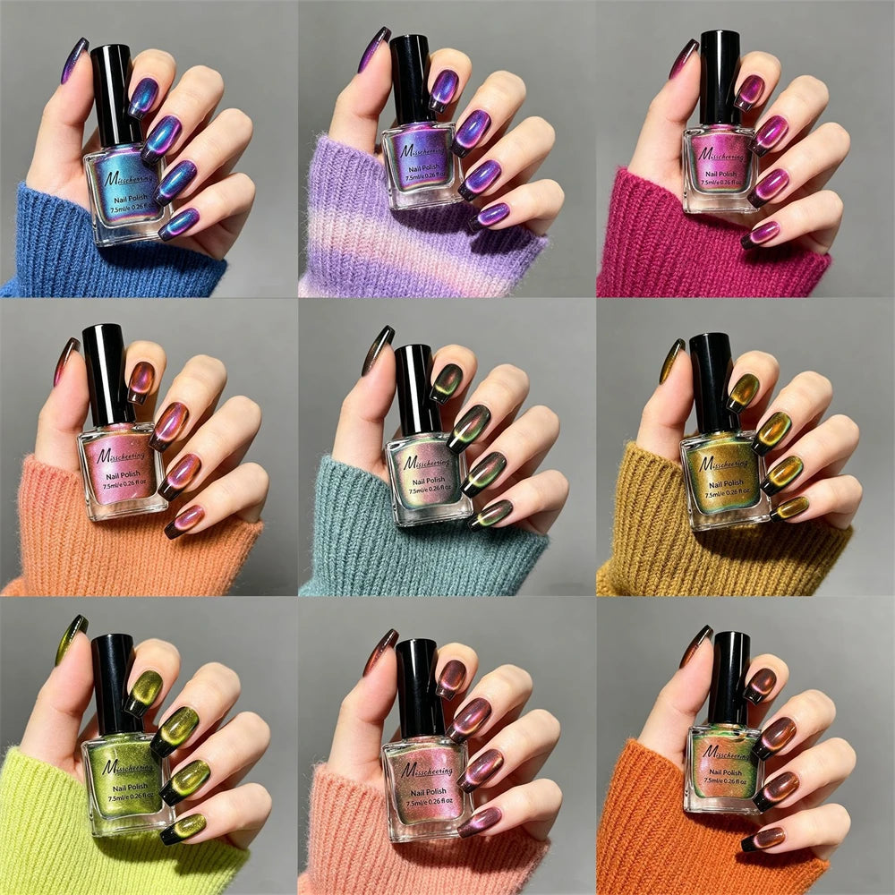 9D Cat Eye Magnetic Nail Polish – No UV Lamp, Quick Dry Magnetic Nail Polish PRIMED