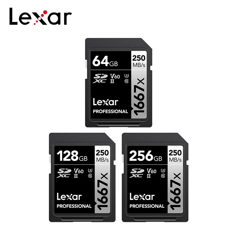 Lexar 1667x UHS-II V60 SDXC Card | 4K Video | 250MB/s SD Memory Card PRIMED
