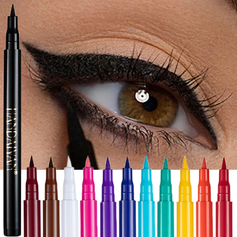 Handaiyan Matte Liquid Eyeliner – Waterproof, Quick-Dry, 12 Colors Liquid Eyeliner Pen PRIMED