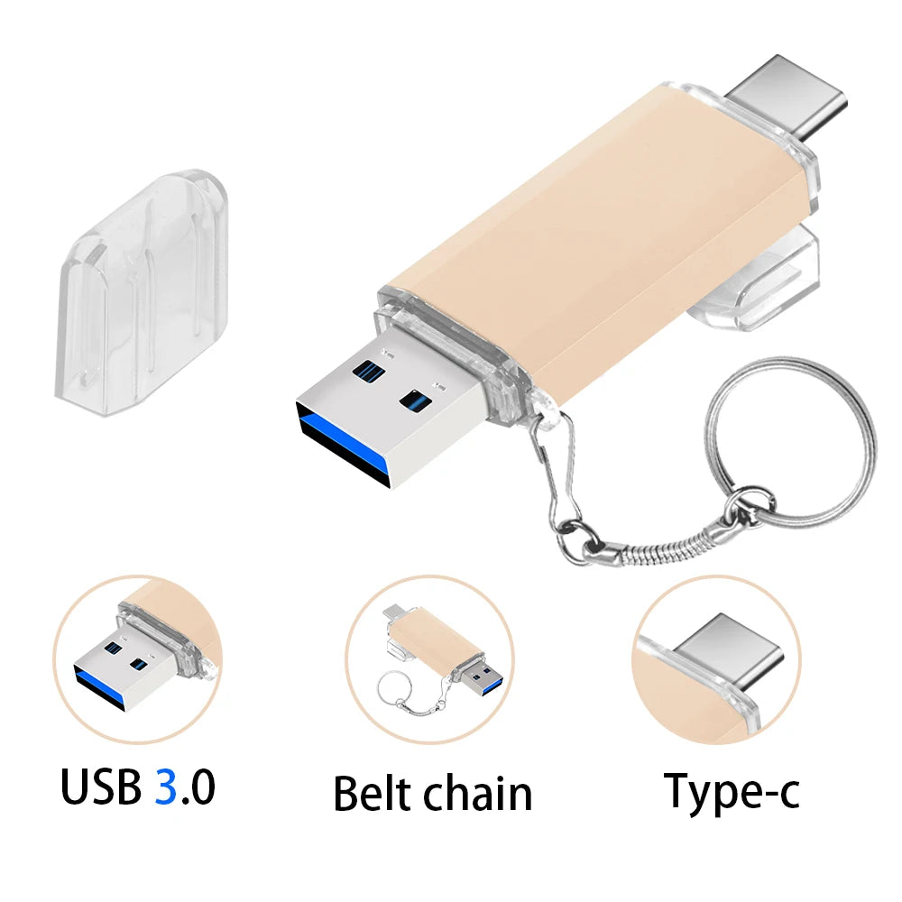 USB 3.0 Type-C 2-in-1 Flash Drive 8GB–128GB | Bulk 10/50 Pack USB Flash Drive PRIMED