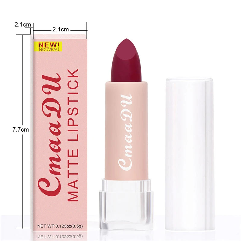 Velvet Matte Lipstick – Long-Lasting Waterproof, 15 Shades