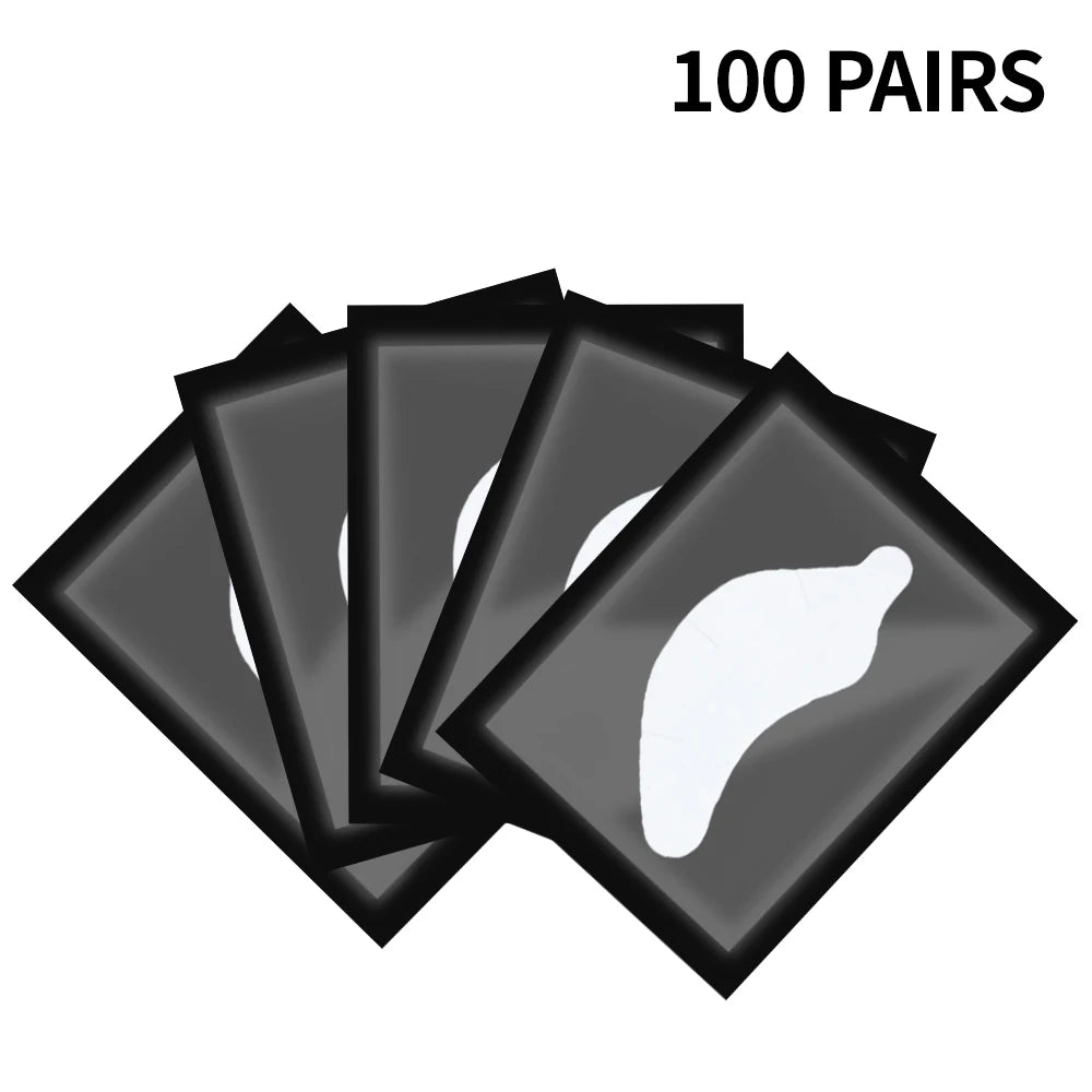 100 Pairs Hydrogel Under Eye Pads for Eyelash Extensions Eyelash Extension Pads PRIMED YB-100pcs Black