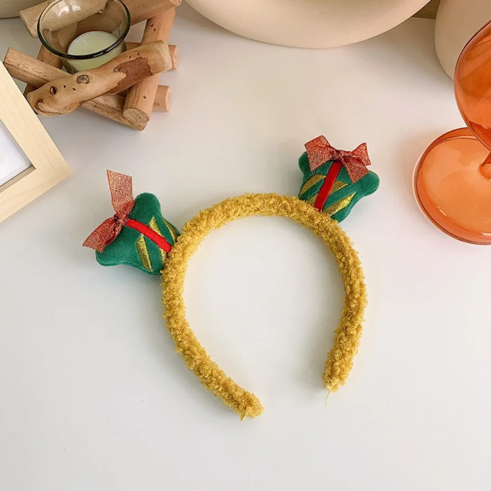 Kids Christmas Headband – Elk, Snowflake & Bow Cosplay Hairband Kids Holiday Headband PRIMED F