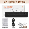 A4 Bluetooth Thermal Printer Portable Inkless – 50 Sheets Included Portable Thermal Printer PRIMED BK Add 50pcs