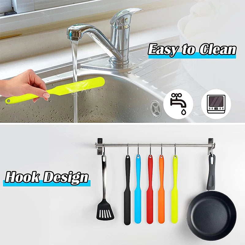 LMETJMA Silicone Jar Spatula – Heat Resistant Baking Scraper Silicone Jar Spatula PRIMED