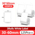 NIIMBOT Thermal White Label Rolls 3-Pack | B1 B21 B3S B31