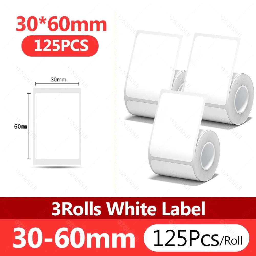 NIIMBOT Thermal White Label Rolls 3-Pack | B1 B21 B3S B31