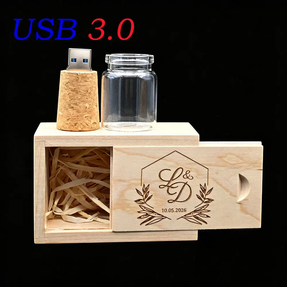Glass Drift Bottle USB Flash Drive 8GB–128GB | Custom Logo USB Flash Drive PRIMED