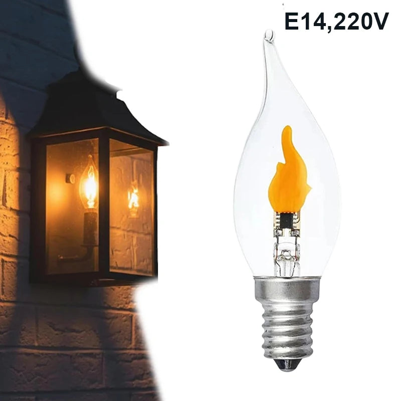 LED Flickering Flame Bulb E12/E14/E27 – Realistic Fire Effect