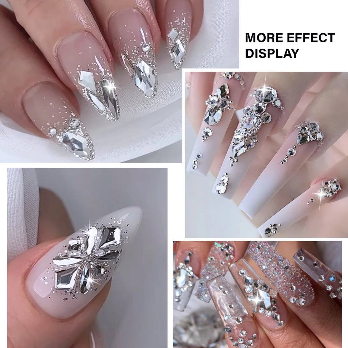 2-Box Nail Art Rhinestones – Mixed Shape Sparkling Gems Set Nail Art Rhinestones PRIMED