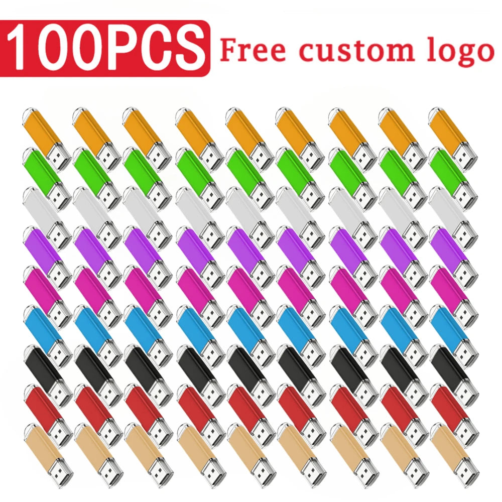 100-Pack Custom Logo Metal USB Flash Drives 4GB–128GB | Bulk USB Flash Drive PRIMED