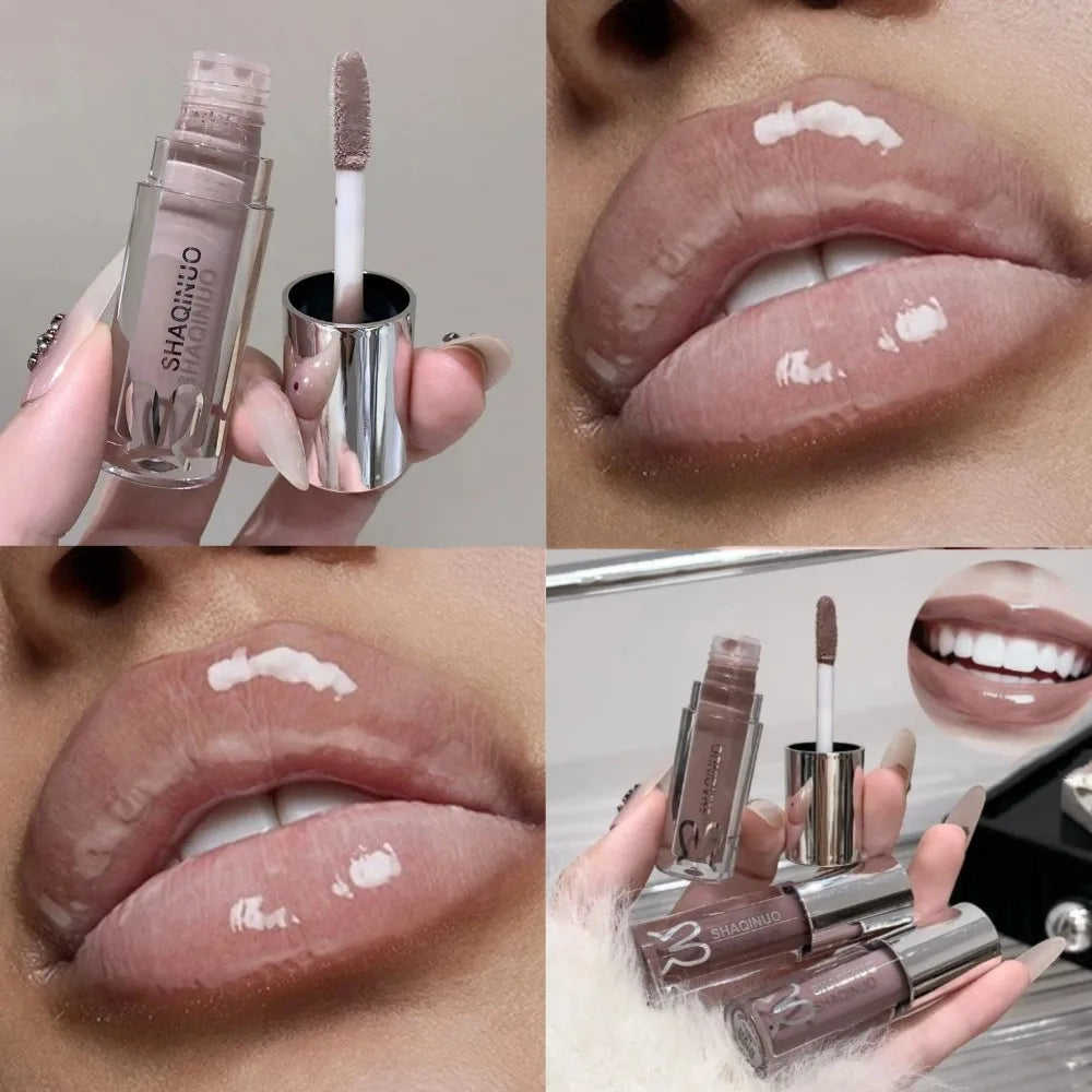 Water Glazed Mirror Lip Gloss – Crystal Nude Jelly Lip Tint