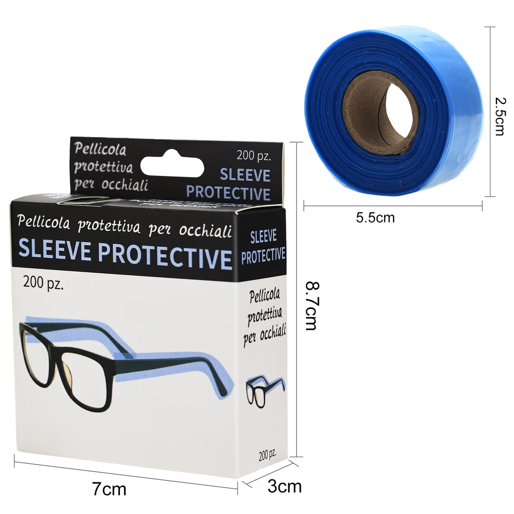 200Pcs Barber Glasses Leg Sleeves – Anti-Slip & Hygienic Eyeglass Sleeve Covers PRIMED