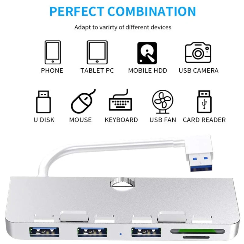 USB 3.0 Hub for iMac – 3 Ports + SD/TF Card Reader USB Hub PRIMED