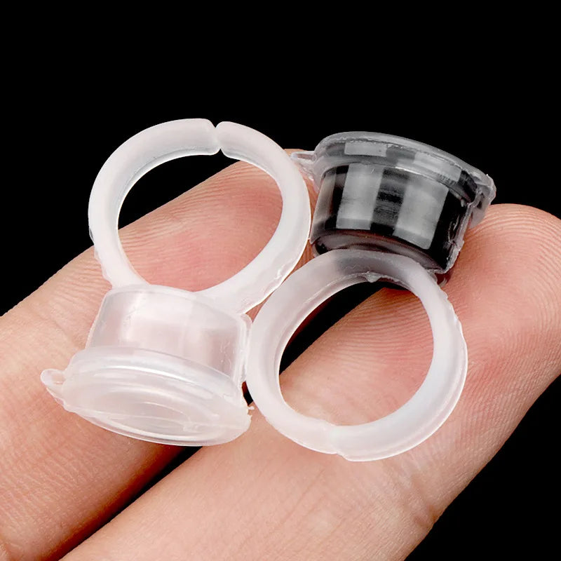 50pcs Disposable Eyelash Glue Rings | Lash Extension Fan Cups Lash Extension Supplies PRIMED
