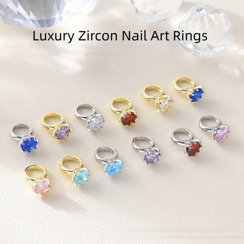3D Zircon Nail Art Rhinestones – Diamond Manicure Charms 5pc Nail Art Rhinestones PRIMED