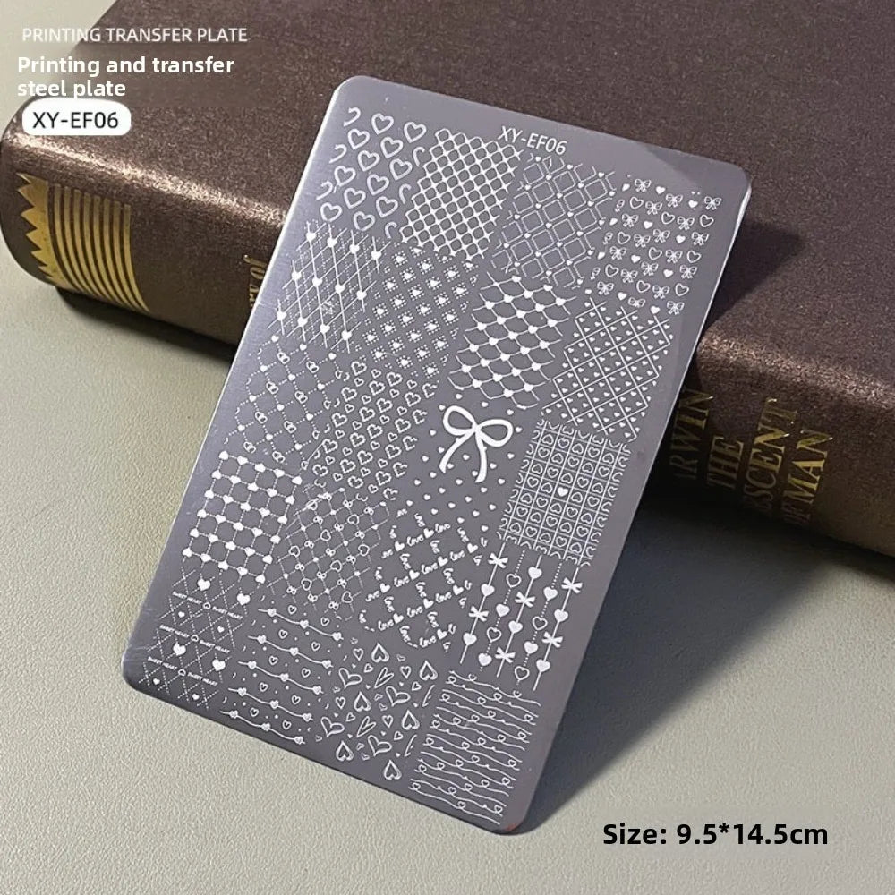 Nail Art Stamping Plate – Butterfly, Flower & Heart Designs Nail Stamping Plate PRIMED 06
