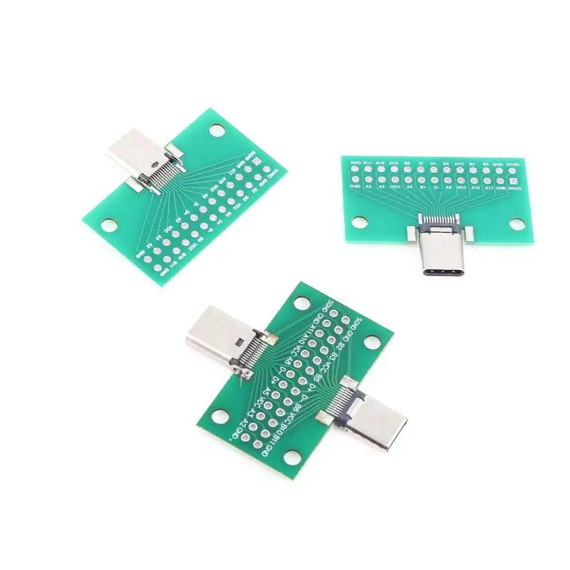 USB 3.1 Type-C Male to Female Test PCB Board Adapter 24P 2.54mm