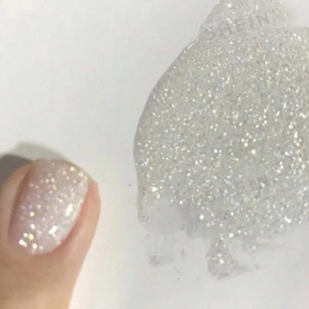 Silver Snowflake Glitter Nail Art Powder | Crystal Diamond Flash