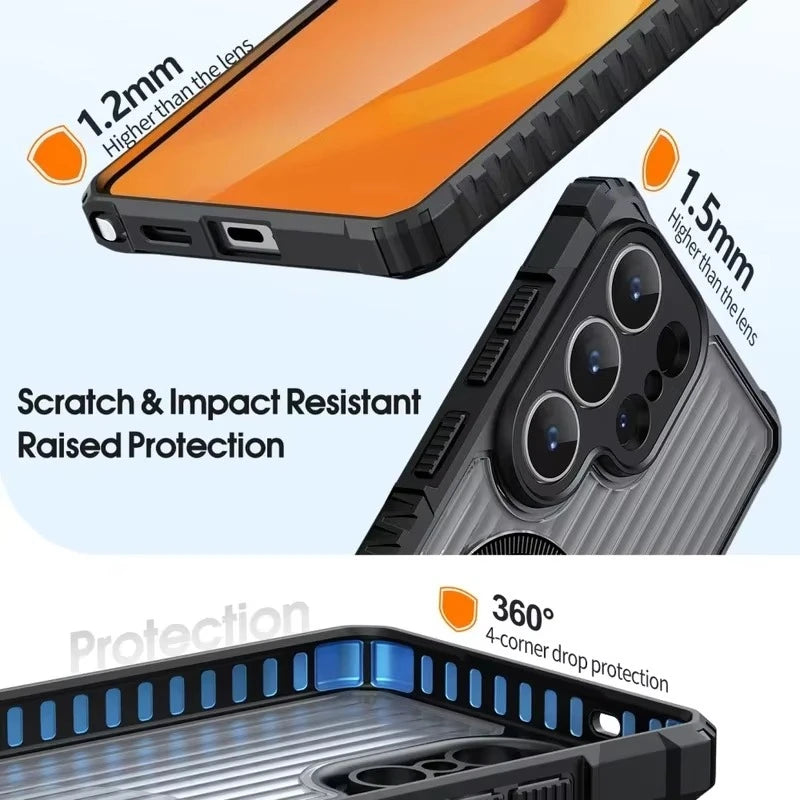 Transparent Magnetic Samsung Galaxy Case – MagSafe Shockproof