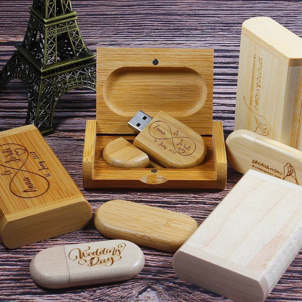 50-Pack Custom Logo Wooden USB 3.0 Flash Drives 4–64GB USB Flash Drive PRIMED