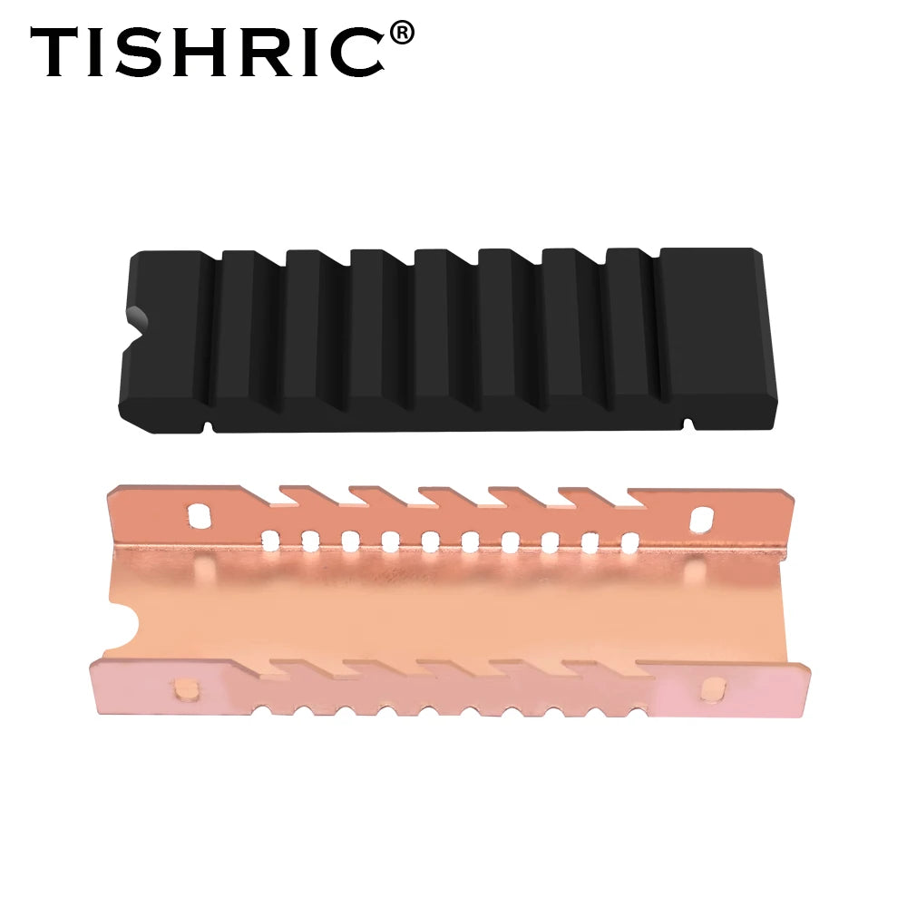 TISHRIC M.2 2280 SSD Heat Sink – Copper Aluminum & Thermal Pad SSD Heat Sink PRIMED