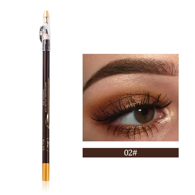 Wooden Eyebrow & Eyeliner Pencil with Built-In Sharpener