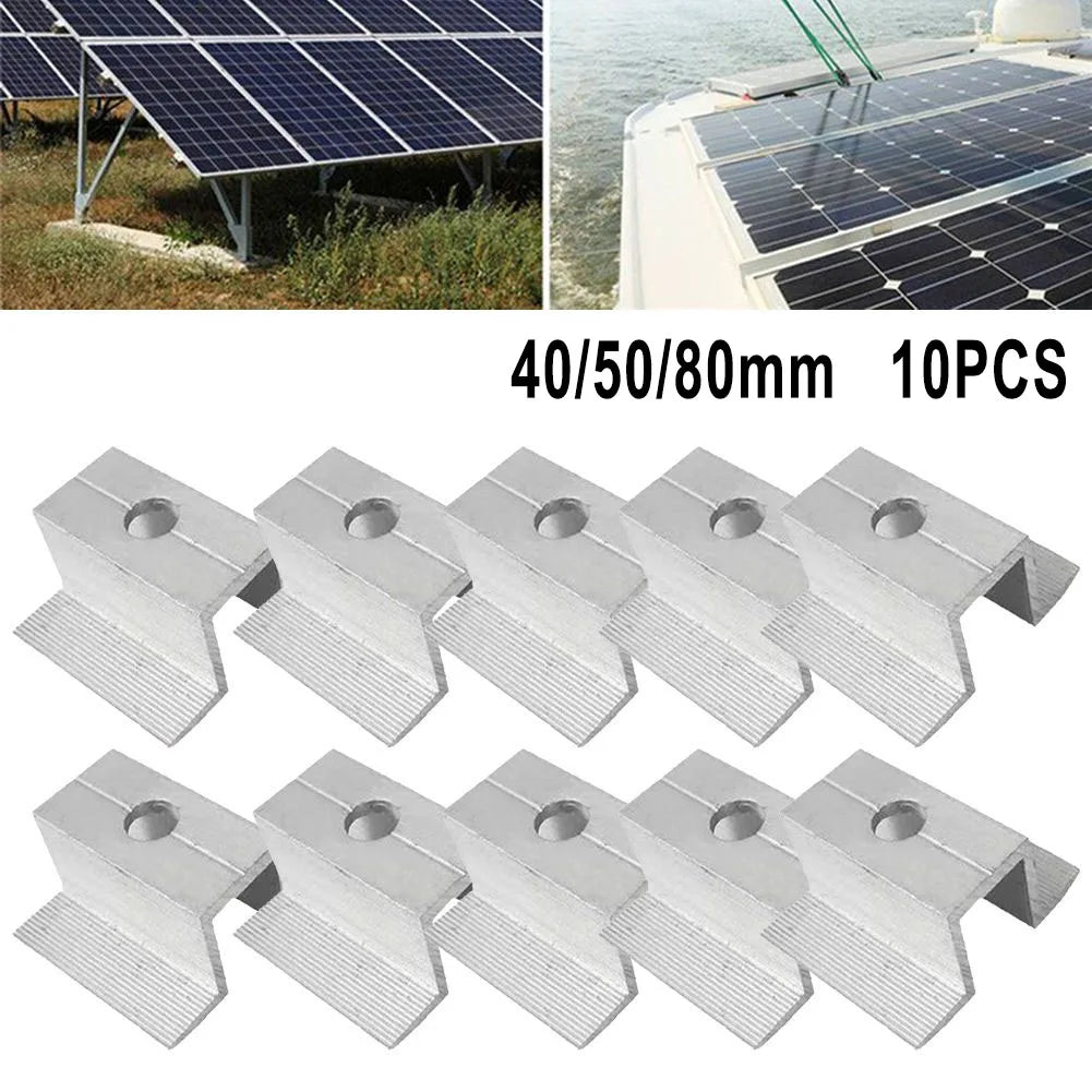 10-Pack Aluminum Solar Middle Clamps | Rail Mount Systems