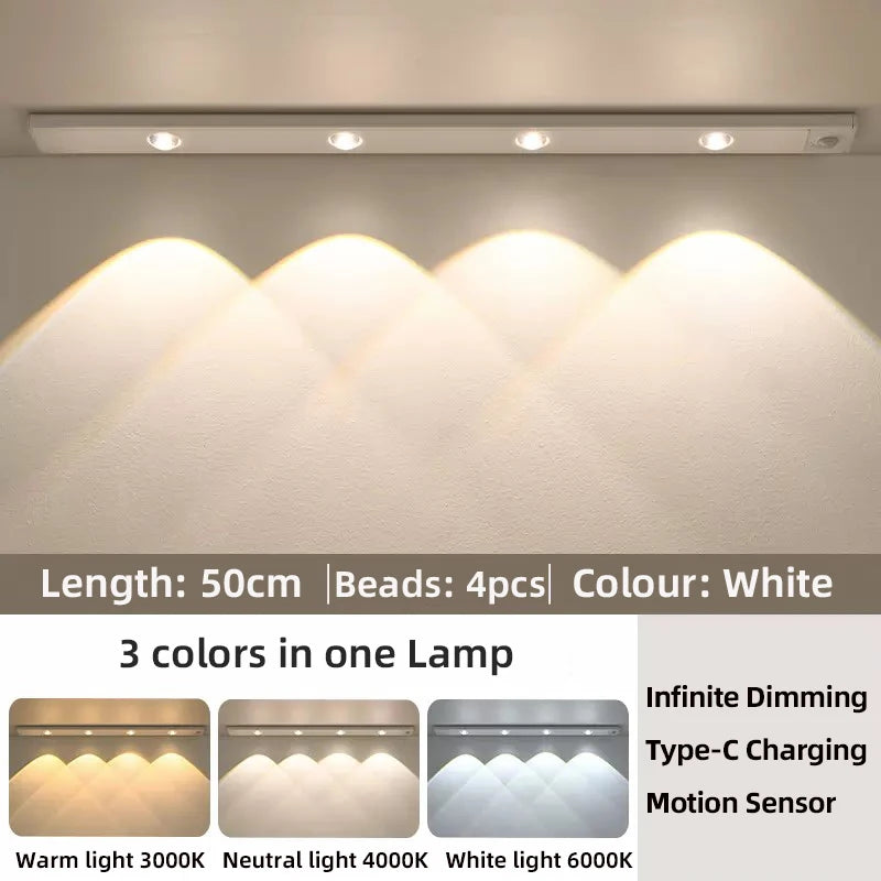 USB Rechargeable Motion Sensor LED Cabinet Light – 4 Sizes