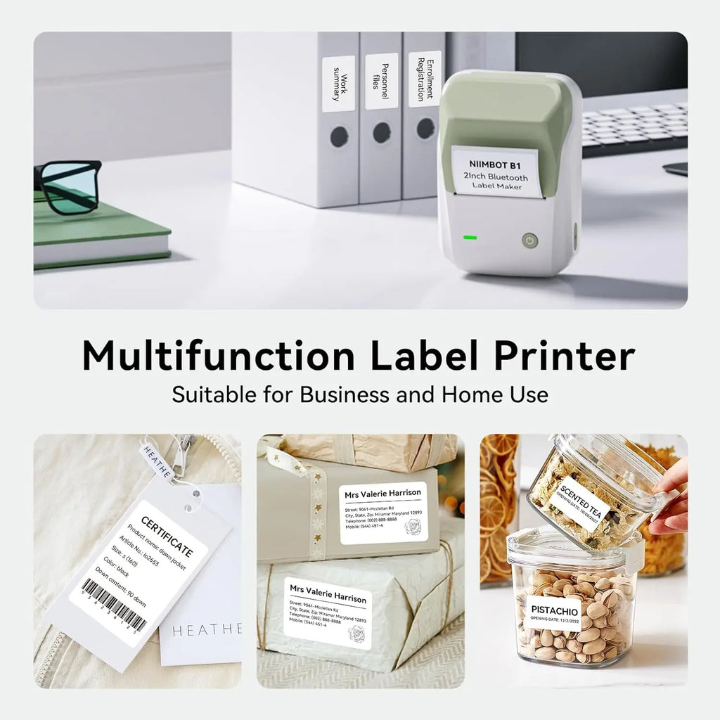 NIIMBOT B1 Bluetooth Thermal Label Printer | 2 Inch Portable Thermal Label Printer PRIMED